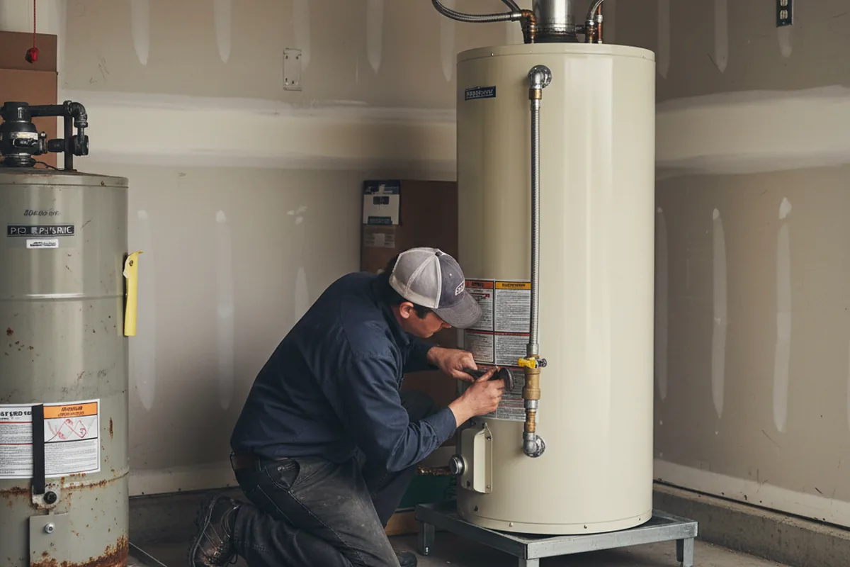 Water heater and shutoff valve replacement in Brookshire